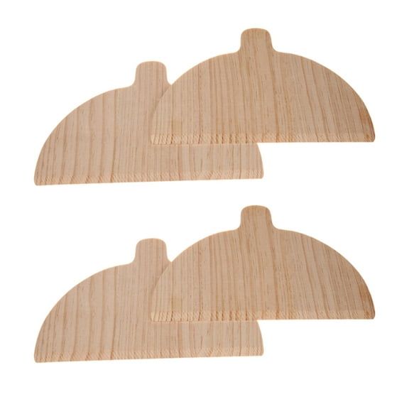 Yammee 4pcs Elegant Wooden Pizza Peels Half Circular Shape Baking Board for Oven Baking Pastas Serving Kitchen Accessories