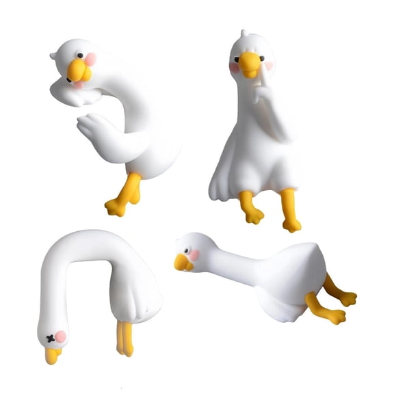 Yammee 4pcs Lovely Desk & Car Figurine Hand-Painted Resin with channel Design Lovely Office Monitor & Dashboard Decor Adorable Car Accessories