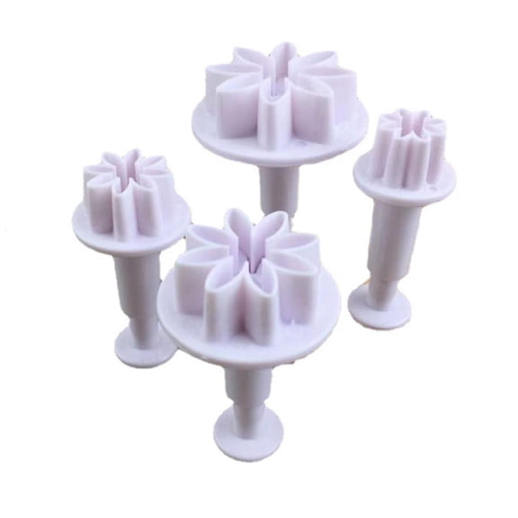 Yammee 4pcs Small Daisy Baking Mold Kitchen Biscuit Cookie Cutter Pastry Plunger