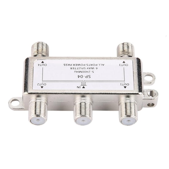 Yammee 5-2400MHz 4 Way for HD Digital Coax Cable Splitter 4 Channel Satellite/Antenna T