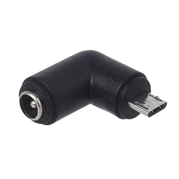 Yammee Black 5.5 x 2.1mm for DC Power Plug Elbow Adapters Female to Micro USB Male Charge Adapter for Tablet Cellphone