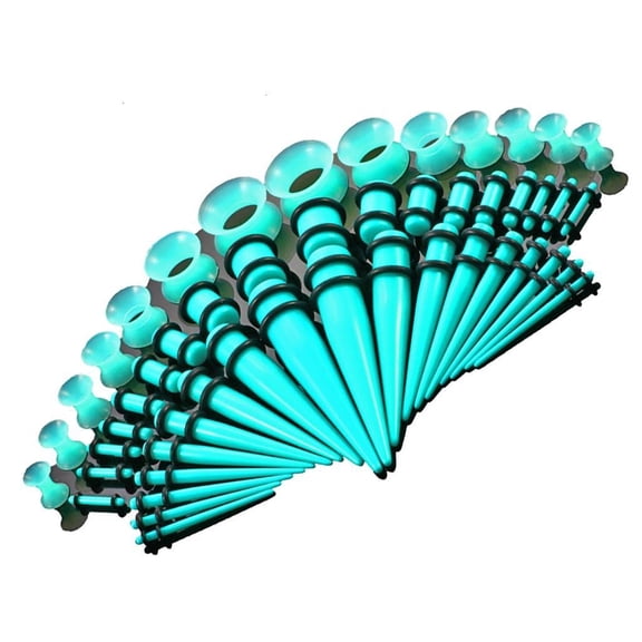 Yammee 50 Assorted Acrylic Body Jewelry Tapers Vibrant Colors Multiple Sizes Plugs