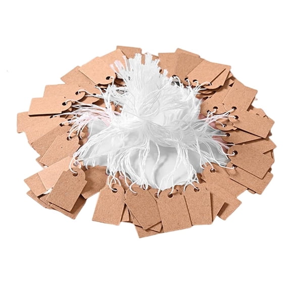 Yammee 500 Pcs 22x35mm Price Labels Writable Price Tagged Strung Tagged Hanging Tagged Gift Tagged for Clothing Retail
