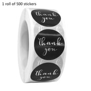 Yammee 500pcs Thank You Sticker Gold Silver Foil Seal Label for Small Shop Wedding Gift