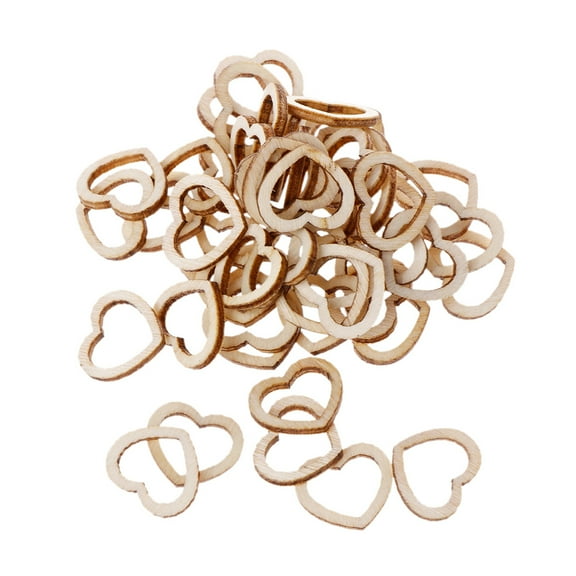 Yammee 50pcs Hollow Wooden Heart Love Rustic Decoration Wedding Table Confetti Slices R