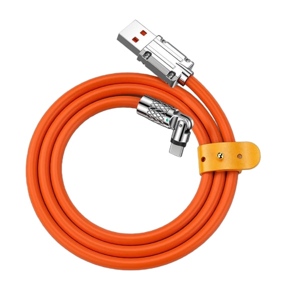 Yammee 540 Rotatable 120W Super Fast Charging Cable Liquid Silicone Mobile Game USB Type C Charge Elbow Cable for Game
