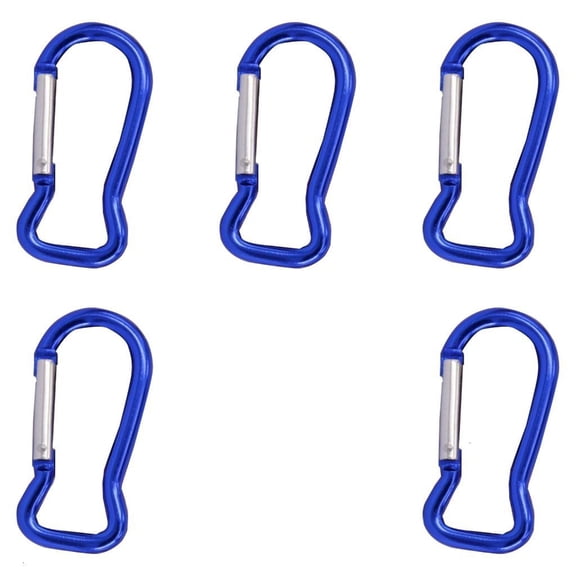 Yammee 5Pcs Fish Shape Aluminium Carabiner Key Rings Clip Outdoor Camping Keyring Hook Water Bottle Hanging Buckles Enduring