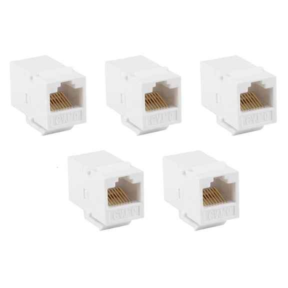 Yammee 5Pcs RJ45 Coupler Ethernet Extender Connector Cat6 Ethernet Cable Extender