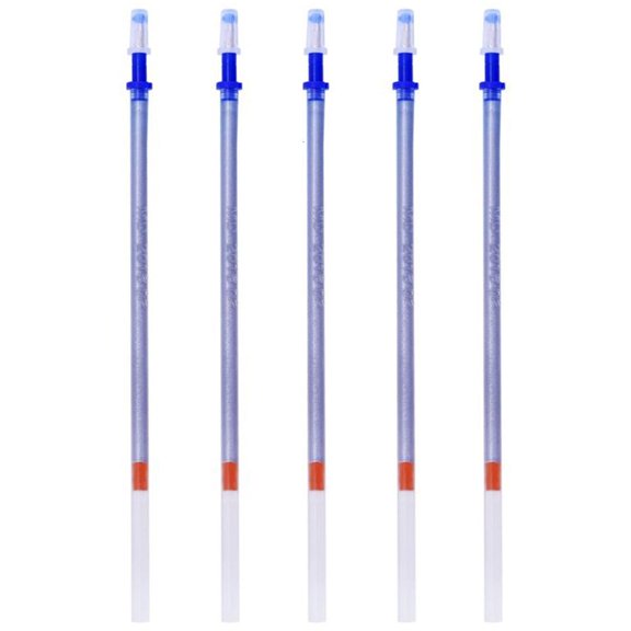 Yammee 5Pcs Silver Water Erasable Soluble Pen Refill For Fabric Leather Marker Marking