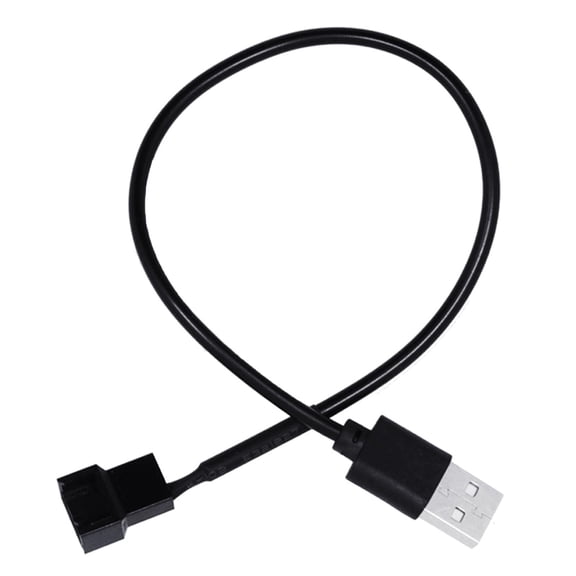Yammee 5V Voltages USB to 4-Pin PC Fan Sleeved Power Cable for Laptop Notebook CPU Cord