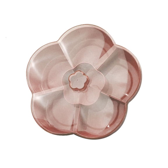 Yammee 6 compartments Flower Shape Snack Storage Box Nut Candy Food Serving Tray with Lid Dried Fruit Organizer
