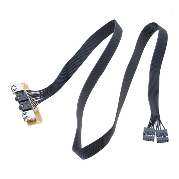 Yammee 60cm Front for Case Panel USB2.0 Audio Jack Ports I/O Board Internal Cable HUB w