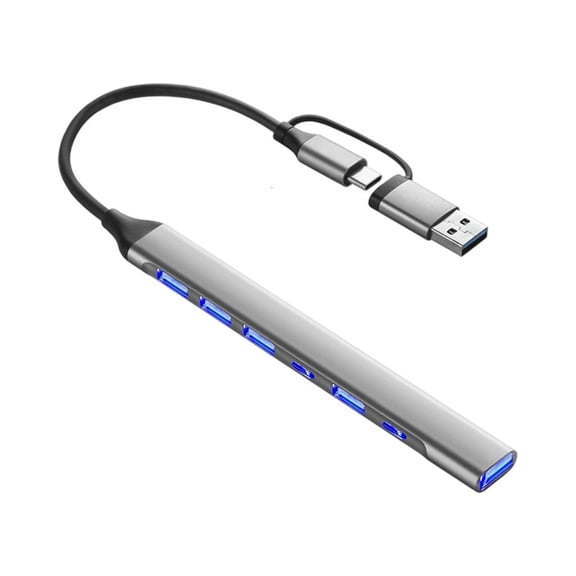 Yammee 7/4 Port USB3.0 And USB C Hubs Aluminum Alloy Fast Speed Data Transfer For Multiple Devices