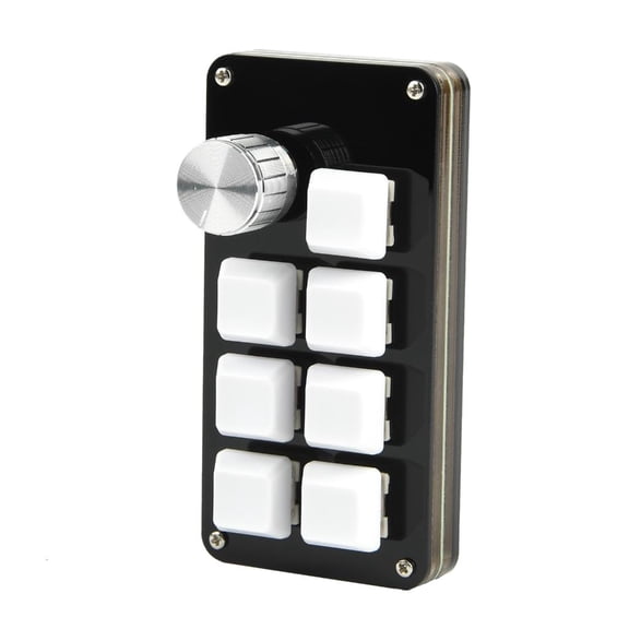 Yammee 7 Key 1 Knob USB Gaming Keypad Customizable Programmable Copy Pastes Small Keypad with RGB Backlit Detachable Cable