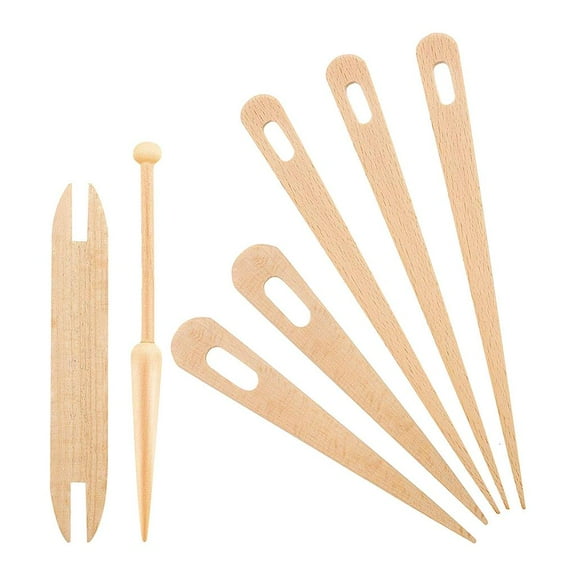 Yammee 7 Pcs/Set Hand Weaving Loom Stick Set for DIY Knitting Crafts Tapestry Carpet