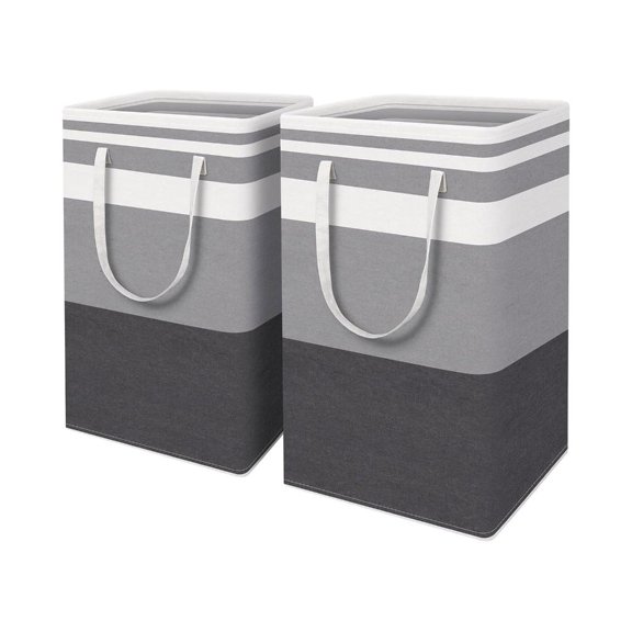 Yammee 75L Double Compartment Fabric Storage Baskets Foldable Design Space Saving Home Organization