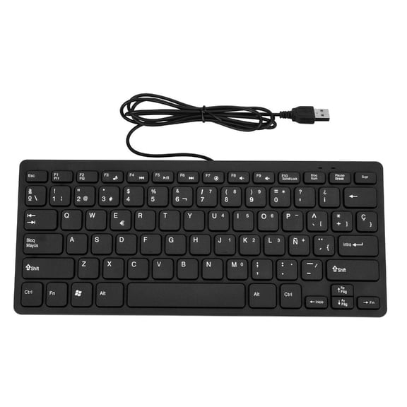 Yammee 78Keys Spanish Silents Keyboards USB Cord Office Keyboards for Windows8 Computer