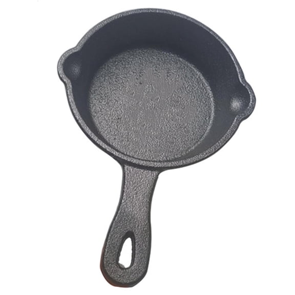 Yammee 8.5cm Small Fry Pan Steak Pot Non Stick Cast Iron Material Wok Pans with Handle for Home Induction Electric Gas Cooktop