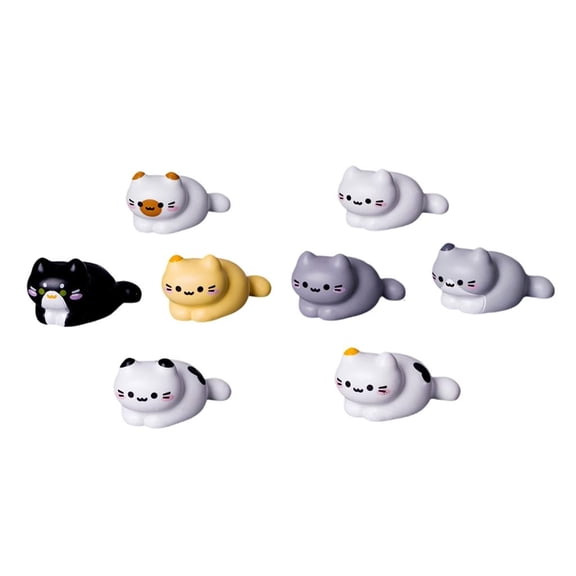 Yammee 8Pcs Resin Cats Figurines Mini Cats Statues Microlandscape Ornament Toy Gift