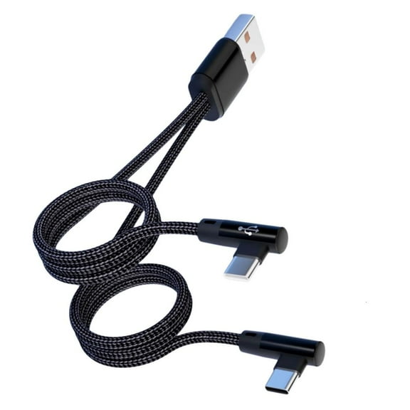 Yammee 90degree Angled Type C And USB Charging Cable 5A Fast Charge Cord For Quick Power Delivery And Data Sync
