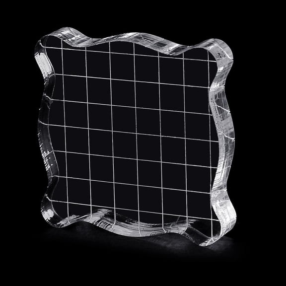 Yammee Acrylic Clear Stamping Block Grid and Grip Scrapbook Craft Making Essential Tool