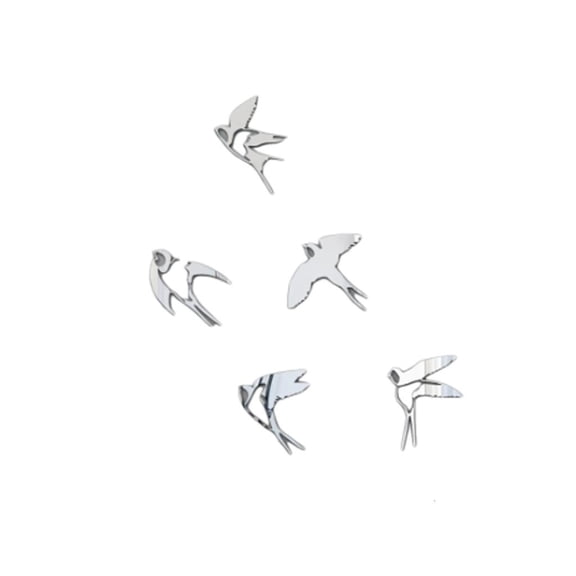 Yammee Acrylic Mirror Bird Wall Sticker Selfs Adhesive Mirror Wall Decors Removable