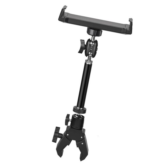 Yammee Adjustable Height Phone Tablets Mount 360 Swivels Heavy Duty Desktop Clamp Arm