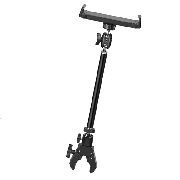 Yammee Adjustable Height Phone Tablets Mount 360 Swivels Heavy Duty Desktop Clamp Arm