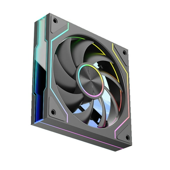 Yammee Advanced Cooling 120mm PWM PC Fan with ARGB Lighting, Infinitys Mirror Design for Desktops and Workstations