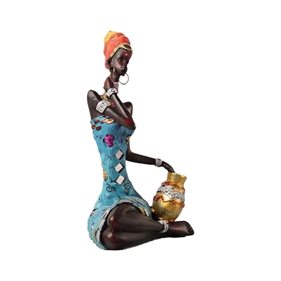 Yammee African Woman Figure Statue Resin Tribal Lady African Art Tribal Figure