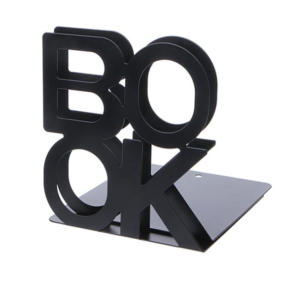 Yammee Alphabet Shaped Metal Bookends Iron Support Holder Desk Stands For Books