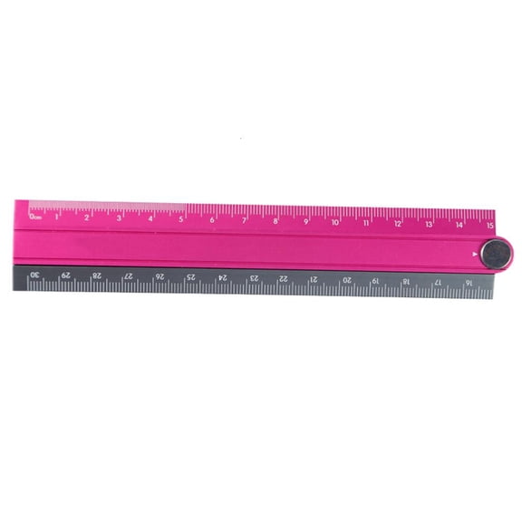 Yammee Aluminum Alloy Foldable Ruler Simple Folding Metal Stationery Rule Measuirng Tool Blue & Black Purple & Black 30cm
