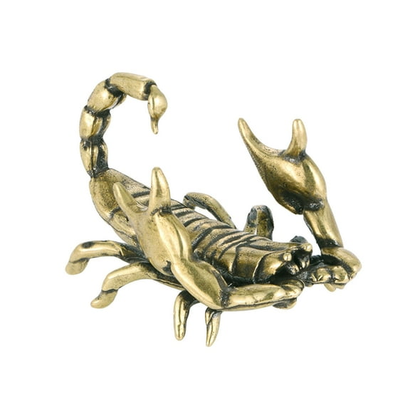 Yammee Antiqued Brass Scorpions Miniature Statue Pen Rest Unique Desk Decoration Piece
