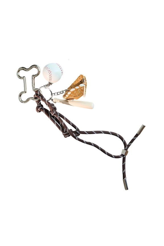 Yammee Baseball Pendant Keychain PU Leather Key Ring For Men Women Sporty Accessory Gift Contemporary Handmade Keyring Ornament