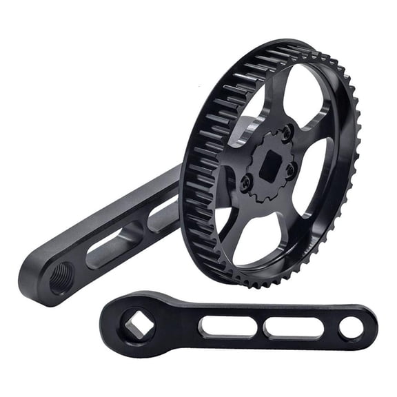 Yammee Bicycles Crankset Single Tooth Disc 46T Mountain Bike Square Hole Crank 120mm
