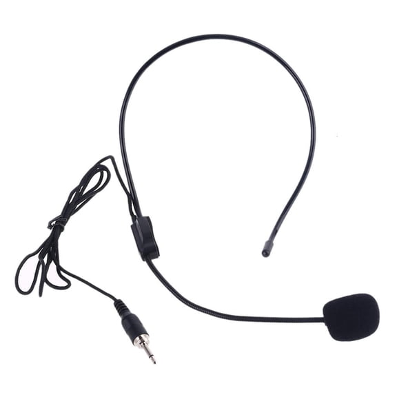 Yammee Black Threaded 3.5mm Wired Microphone for Head Wear Guide Condenser Mic For Loudspeaker for Tour Guide Teaching Lecture