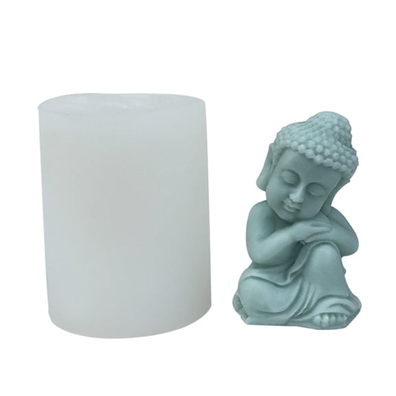 Yammee Buddhas Monk Shape Silicone Molds Table Ornament Mould DIY Crafts Plasters Mold