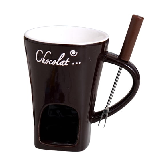 Yammee Ceramic Chocolate Fondue Mug Durable Ceramic Fondue Pot Accessory Perfect For Family Celebration And Event