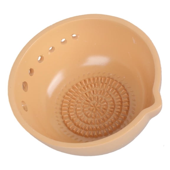 Yammee Ceramic Garlic Grater Plate Handmade Garlic Grater & Herb Bowl for Garlic,Gingers,Chocolate 7 Hole Sizes Drainage Port