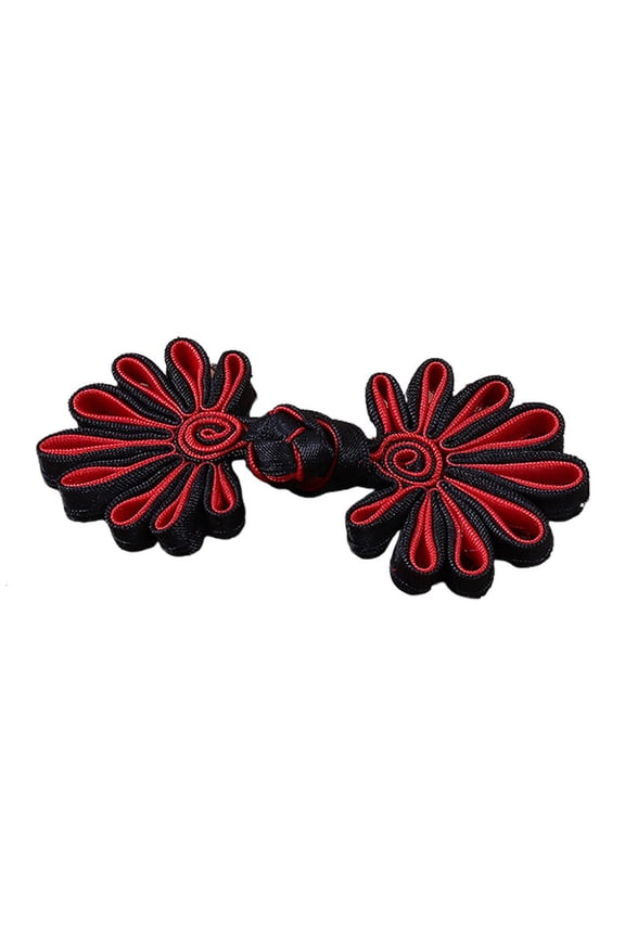 Yammee Chinese Flower Knots for Frog Buttons Exquisite Satin Fabric Flower for Frog But
