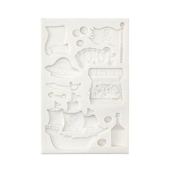 Yammee Chocolate Candy Sugar Craft Pirate Treasure Box Paste Mold Cake Decorating Tools Family Art Silicone Soap Mold Kitchen