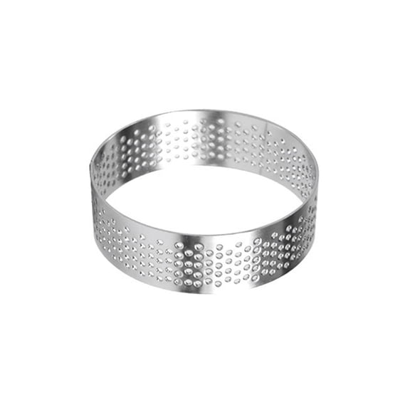 Yammee Circular Tart Ring French Dessert Stainless Steel Perforated Fruit Pie Quiche Cake Mousse Mold Kitchen DIY Baking Moulds