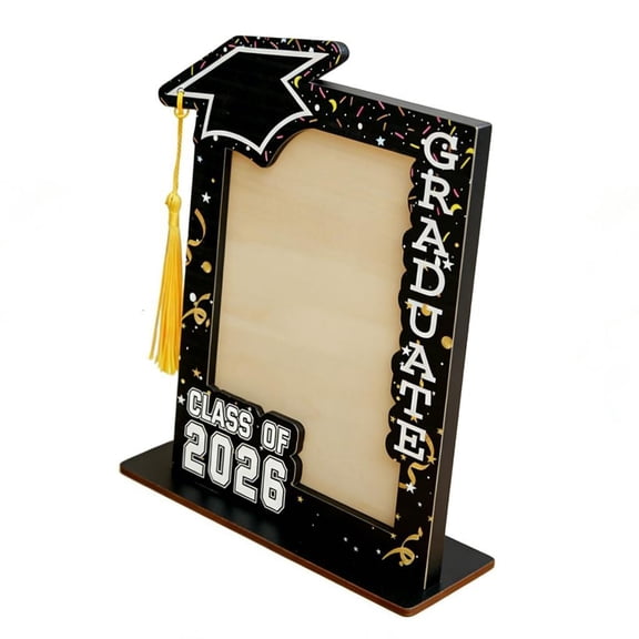 Yammee Class of 2026 Graduate Picture Frame Wooden Graduation Photo Frame With Tassels