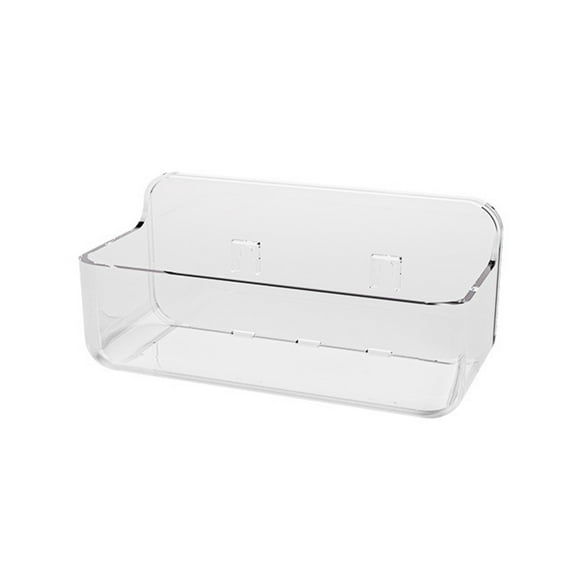 Yammee Clear Adhesive Wall Mounted Storage Box for Bathroom Kitchen or Office Shelves