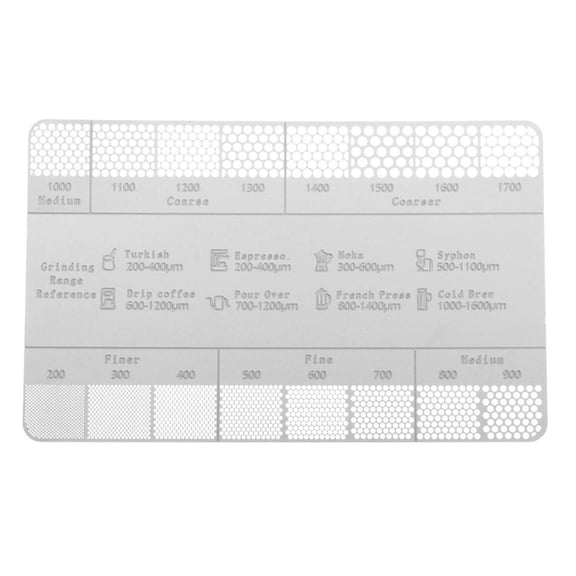 Yammee Coffee Grind Reference Card Coffee Grind Size Ruler Grind Size Reference Card Metal Coffee Grind Measure Measuring Tools