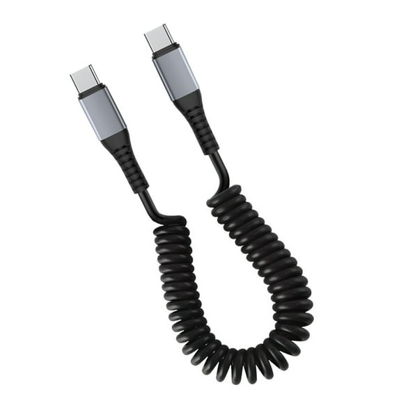 Yammee Coiled USB to USB C Cable Retractable USB C Cord Data Cable for Fast Charging
