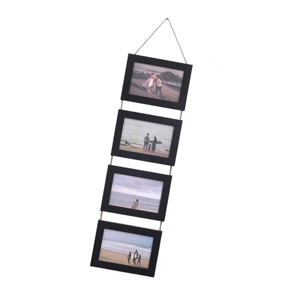 Yammee Collage Picture Frames,4 Openings Hanging Photo Frame Set Display Horizontal Pictures for Wall Decors,4×6inch Photo