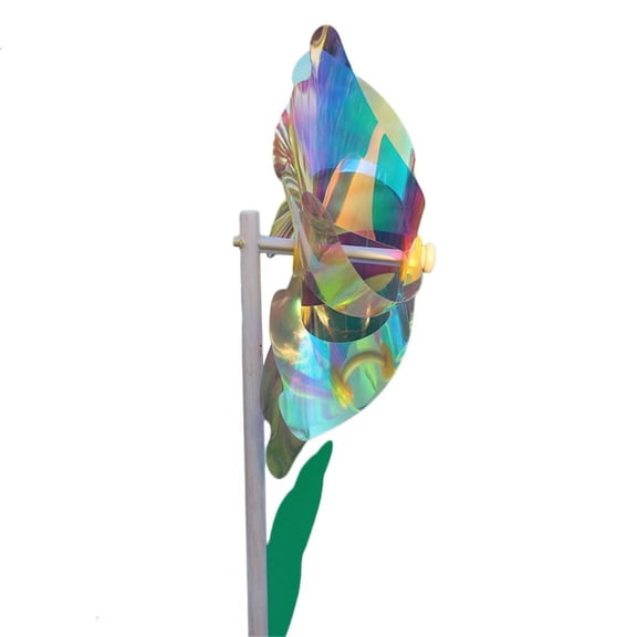 Yammee Colorful Reflective Windmill Spinners for Kids Parties Garden Lawn Decorations