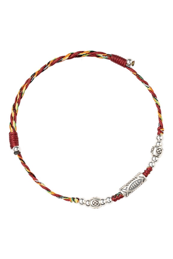 Yammee Colorful String Bracelet with Kois Fish Pendant Unique Handmade Bangle Ornament