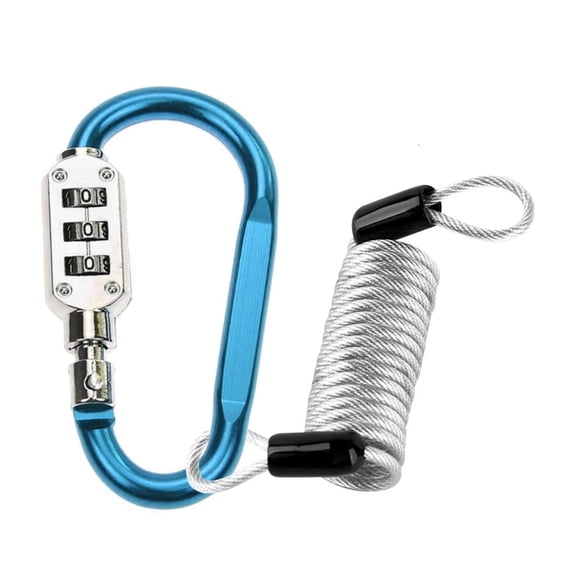 Yammee Combination Locks, 3-Digit Heavy Duty Carabiner Clips, D-Shaped Code Lock for Bicycles Security Cable Lock, Outdoor Lock
